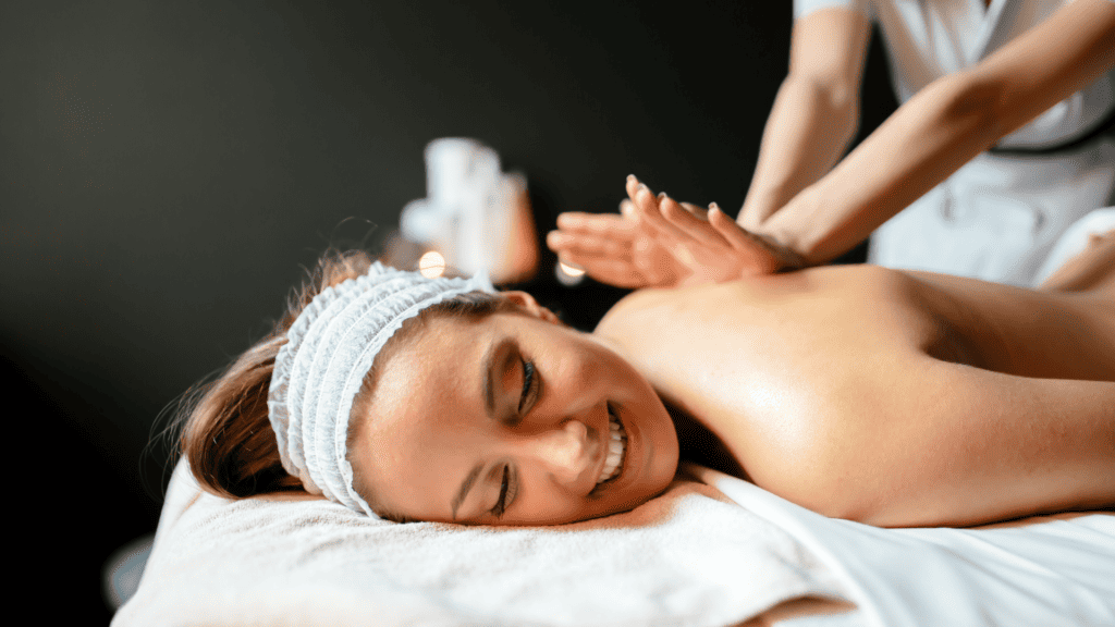 woman with her back massage session
